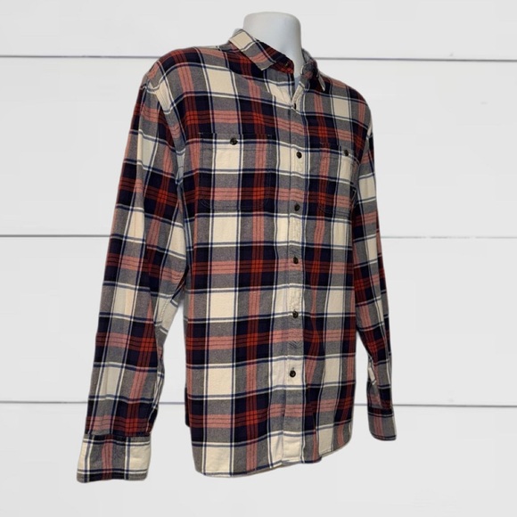 Lucky Brand Men’s XL Plaid Button-Front Shirt – Red, Navy, Cream – Long Sleeve - Picture 4 of 10
